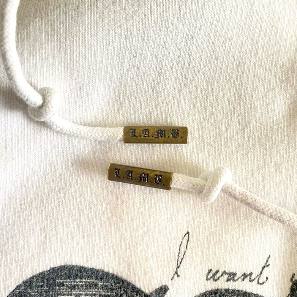 L.A.M.B. Gwen Stefani Vintage Y2K White Gramophone Zip-Up Hoodie - Picture 11 of 12